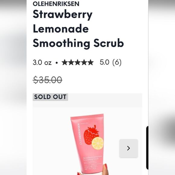 OLE HENRIKSEN Strawberry Lemonade Smoothing Scrub 3 Oz MSRP $35 NEW - Picture 3 of 6